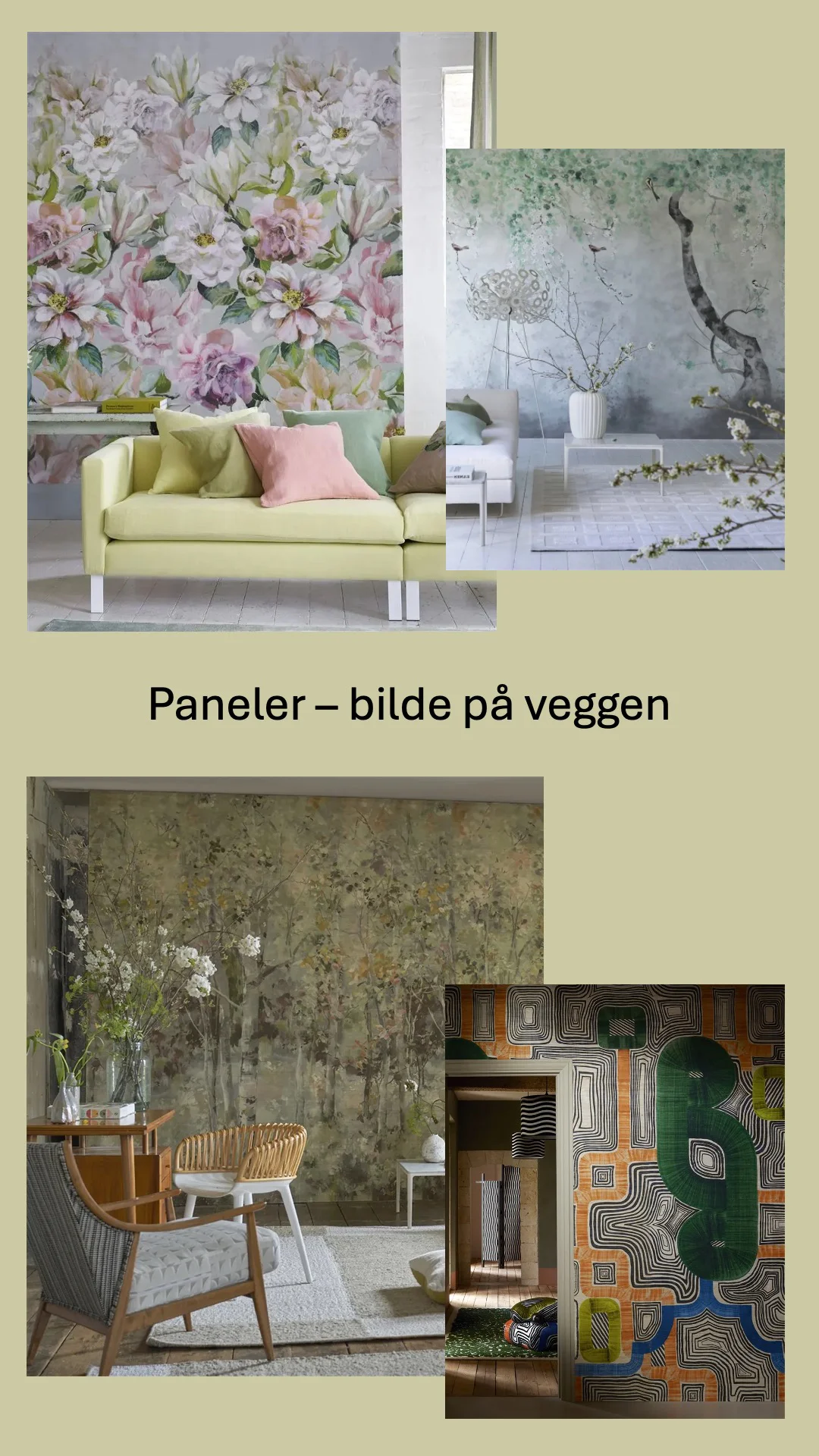 Moodboard tapet - Paneler – bilder på veggen