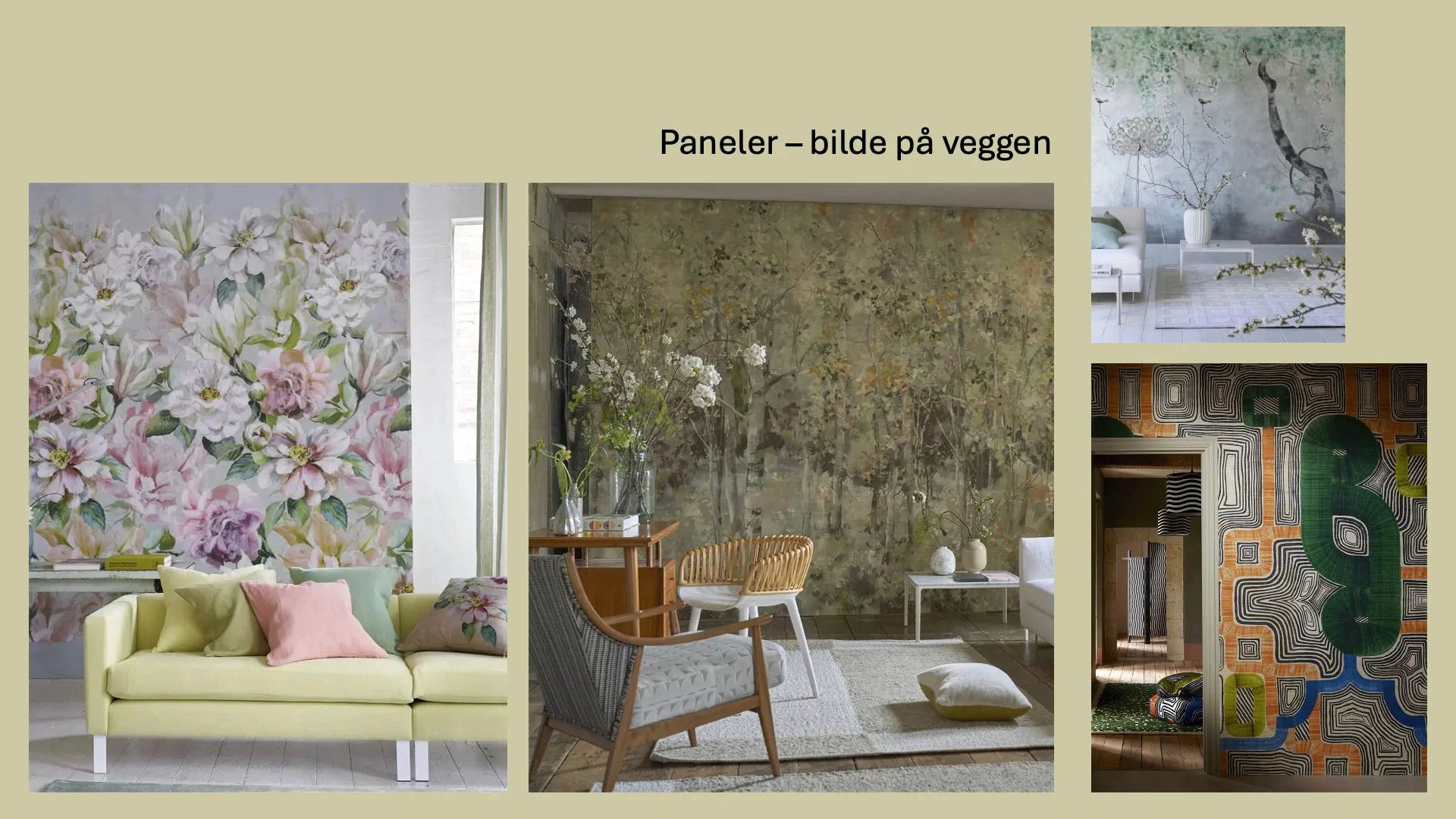 Moodboard tapet - Paneler – bilder på veggen