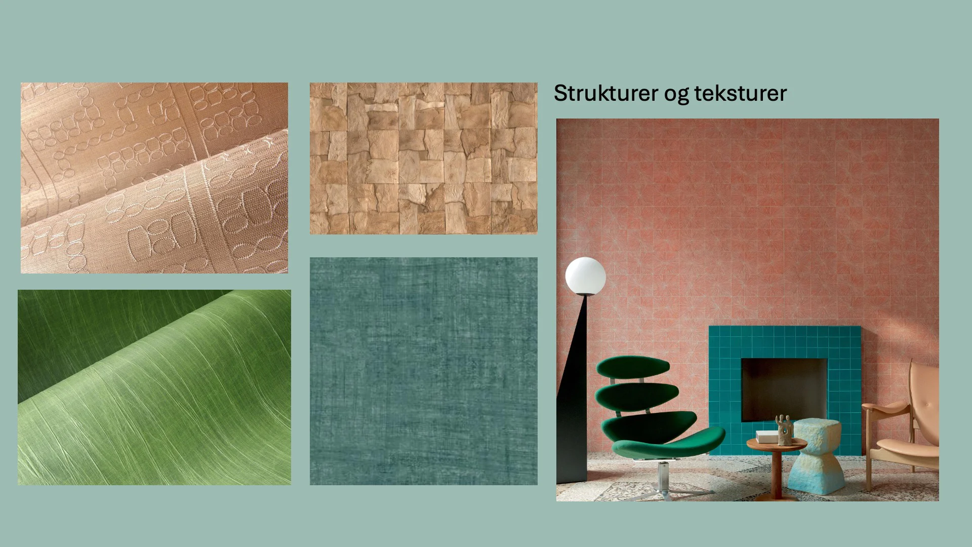 Moodboard tapet - Strukturer og tekstrurer